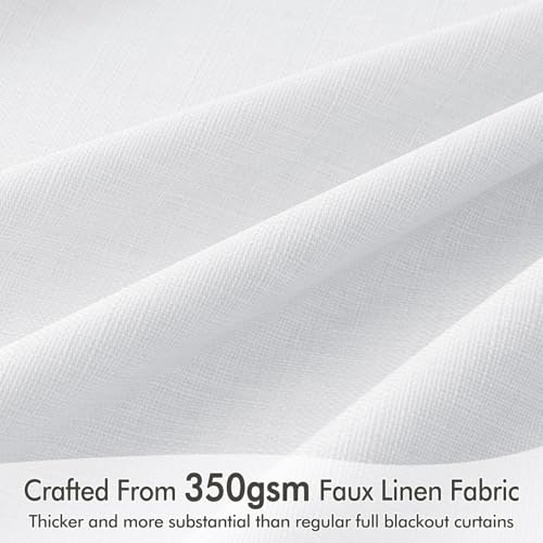 100% Blackout Back Tab Pleat Linen Curtains 50" Wx102 L (2 Count)