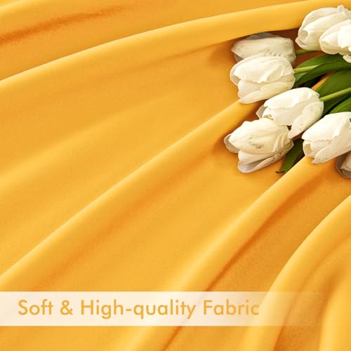 Yellow Back Tab Blackout Curtains 52x96 Inch Long 2 Panels Set (2 Count)
