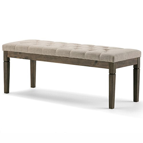 Waverly 48" Wide Linen Look Rectangle Ottoman in Natural