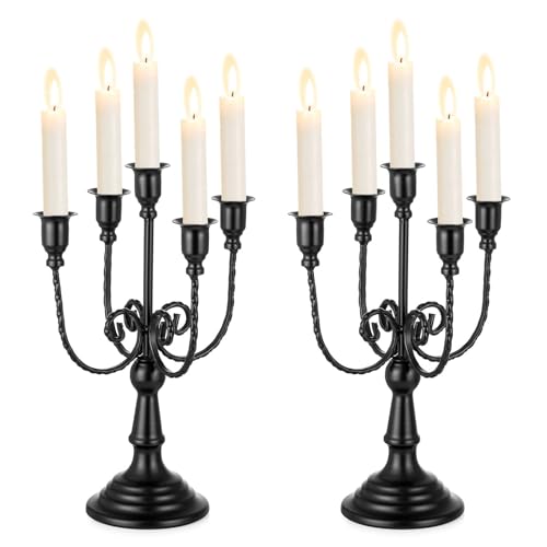 Black Candelabra Candle Holder for Halloween (2 Count)