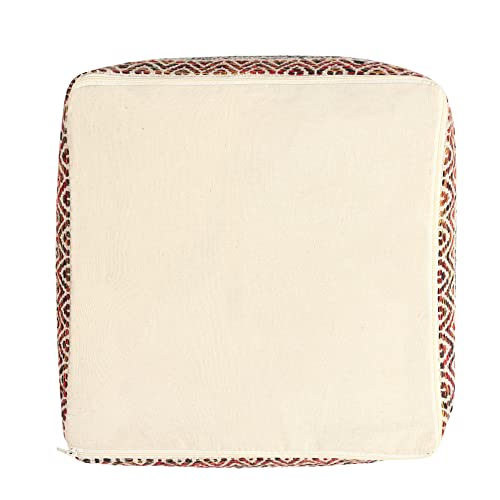 Pouf Ottoman with Filler Textured Storage Cube Bean Bag Pouffe Footrest for Living Room