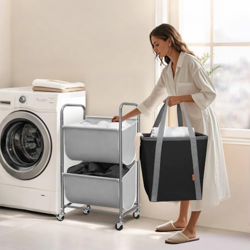 80 Liters Vertical Rolling Laundry Hamper