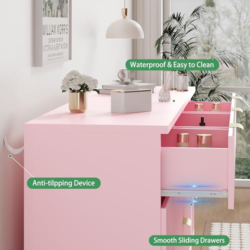 Fluted Dresser for Bedroom with 9 Drawers