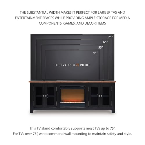 76" TV Stand with Electric Fireplace