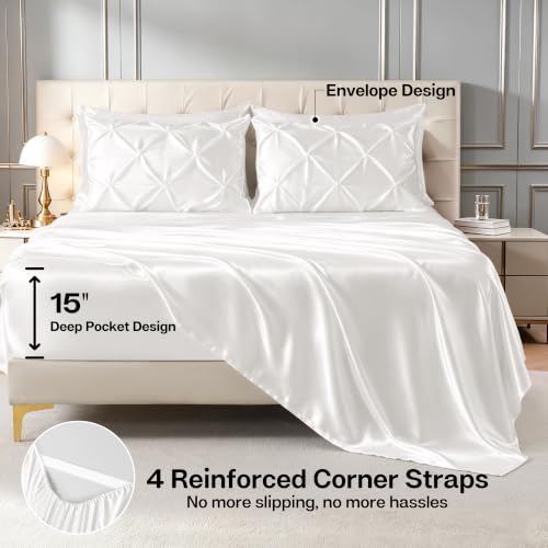 Satin Twin Comforter Set Ivory