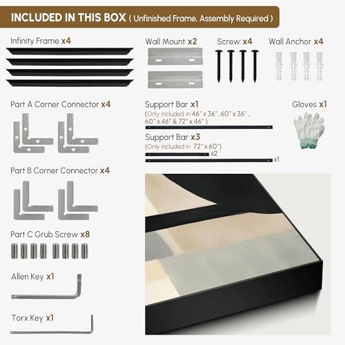 30"x60" Extra Large Framed Wall Art Modern Neutral Abstract Geometric in Black and Beige