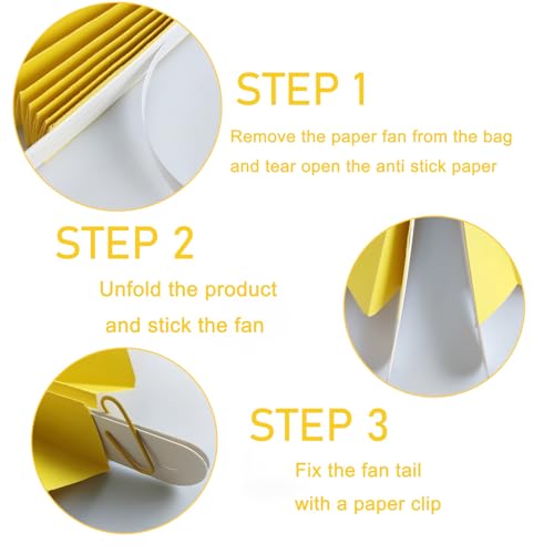 Yellow Party Decorations 8inch Hanging Paper Fans DIY Set 10pcs