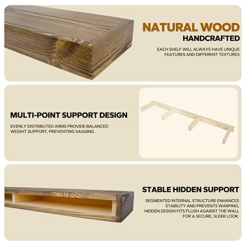 Floating Shelves 3 inch Thick for Wall Set of 2 (2 Count)