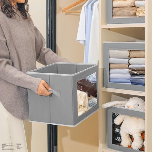 Large Storage Bins with Lids (6 Count)