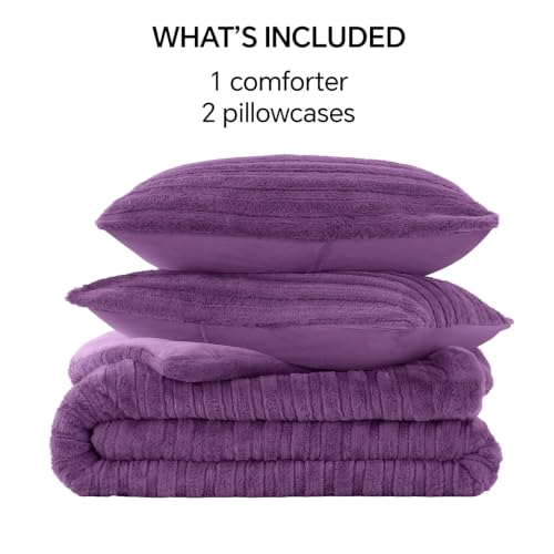 Faux Fur Queen Comforter Set