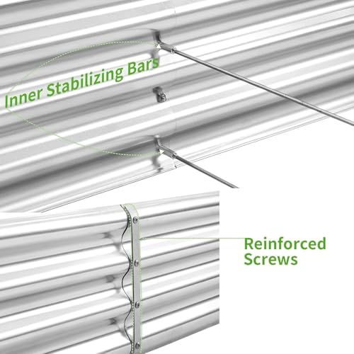 3 Pack 6×3×1ft Galvanized Metal Raised Garden Bed (3 Count)