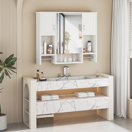 Large Bathroom Wall Cabinet with Mirror