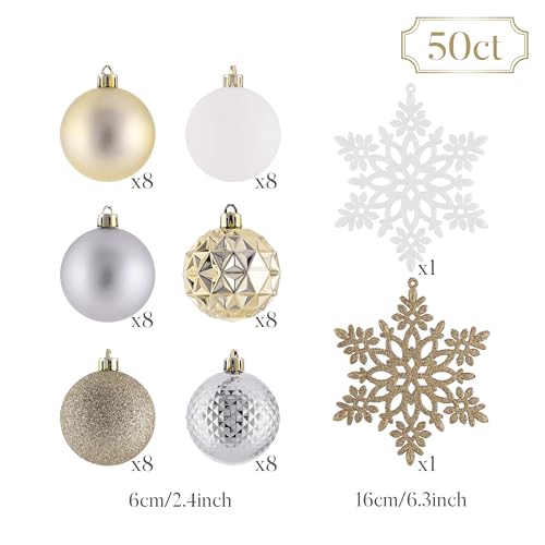 50ct Christmas Tree Decorations Ball Ornaments 2.36 Inches (50 Count)