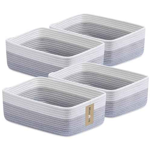 Large Shallow Organizing Baskets 15x11x5.1 Inches (4 Count)