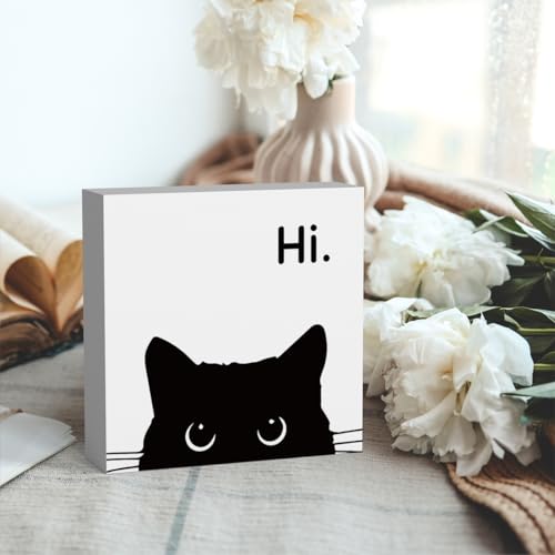 Black Cat Desk Decor
