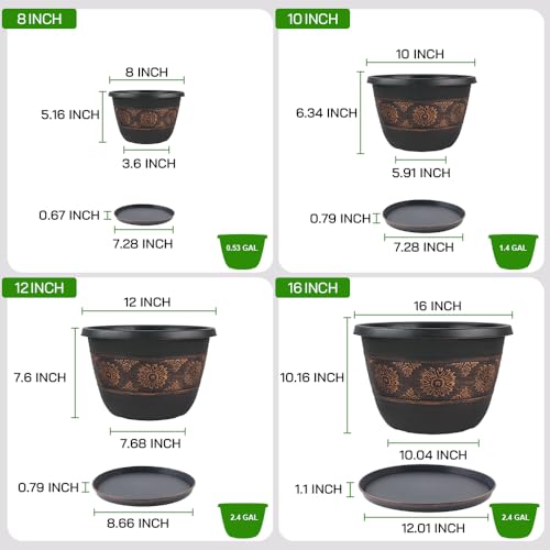 12 Inch Plant Pots (4 Count)