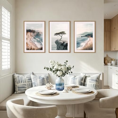 Amalfi Coastal Seascape Framed Canvas Wall Art Set