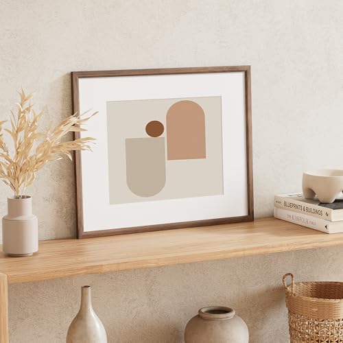 16x20 Picture Frame Natural Solid Walnut Photo Frames with 11x14 Removable Mat Wall Hanging Large Handcrafted Frame with HD Plexiglass Wall and Tabletop Display Large Poster Frame