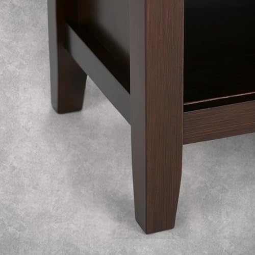 Artisan 24" Wide Solid Wood Bedside Table in Autumn Brown