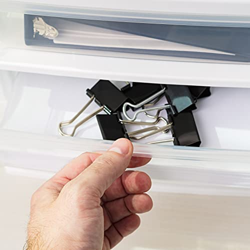 2-Pack, 3-Drawer Medium Plastic Stacking Desktop Organizer, White (2 Count)