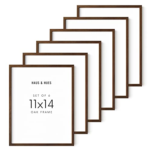 Walnut Oak 11x14 Gallery Wall Frames (6 Count)