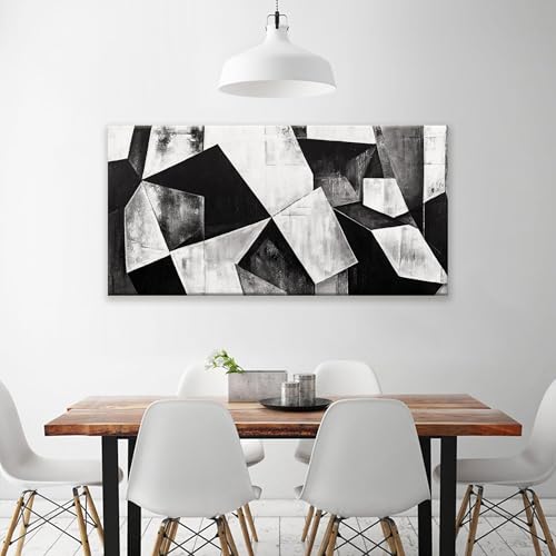 Canvas Art Wall Decor Color Block Line Art Prints Black And White Geometric Color Block Art Painting Modern Artwork Decorations For Living Room Pictures For Bedroom Wall Decor 24x48 In