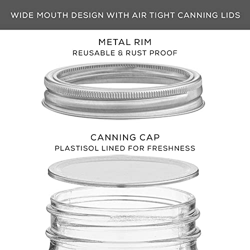 8 Oz Mason Jars With Lids (6 Count)