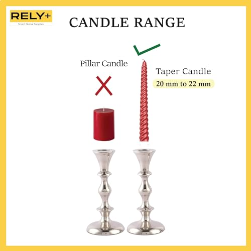 Silver Candle Holders Set of 2 Decorative Centerpiece Table Candlesticks Holders for Taper Candles Home Decor Easter Candle Holders for Dinner Party Wedding Decorations