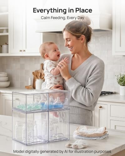 Clear Stackable Storage Drawers Set of 8 (8 Count)