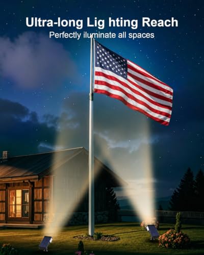 2 Pack Solar Spot Lights Outdoor Waterproof