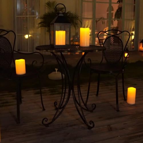 6" x 4" Large Waterproof Outdoor Flameless Candles with Remote Control and Timer (4 Count)