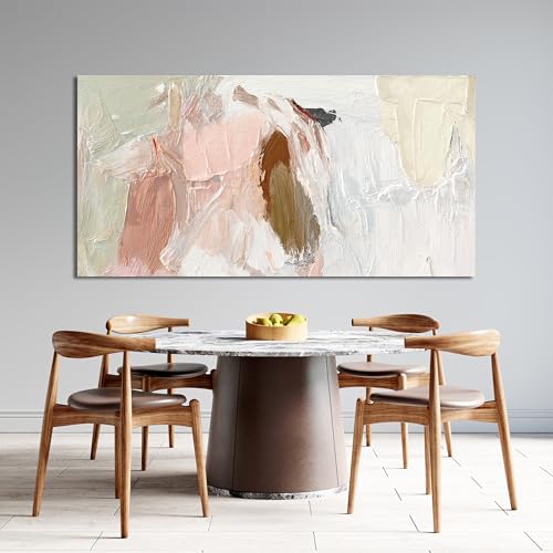 Pink and White Wall Art Large Abstract Wall Art Prints For Bedroom 29"x58”