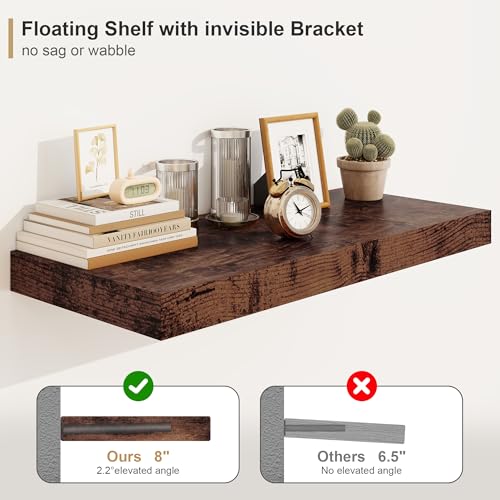 Bathroom 12'' Deep Floating Shelves for Wall