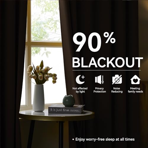 Brown Pinch Pleat Curtains Blackout 95 Inches Long 2 PCs