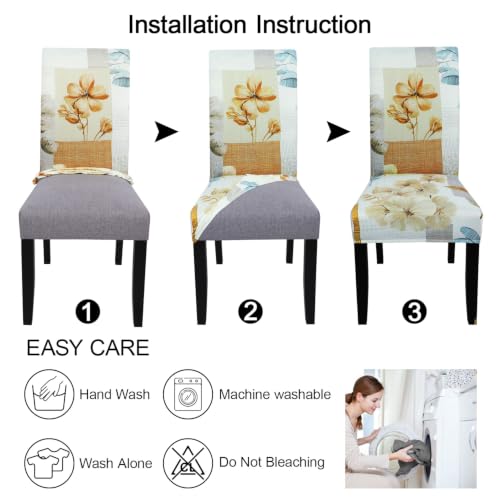 Pattern Chair Covers for Dining Room Set of 4