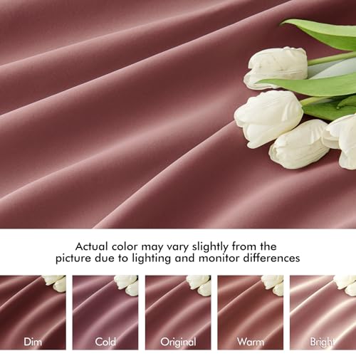 Dusty Rose Back Tab Blackout Curtains 52x63 Inches Long 2 Panels Set