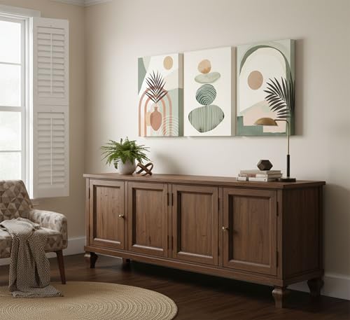 3 Pcs Mid Century Modern Boho Abstract Canvas Wall Art 16x24in (3 Count)