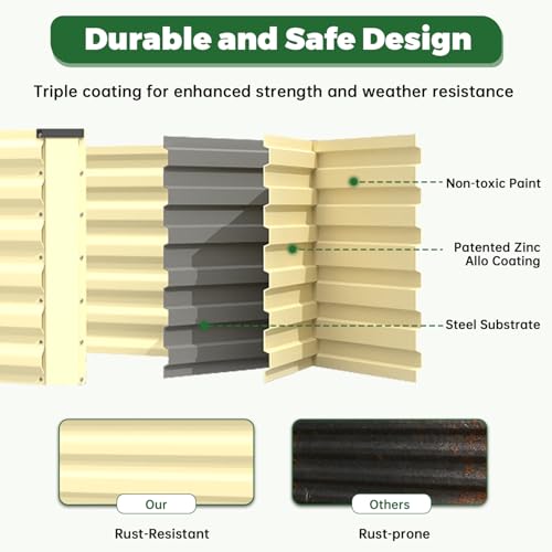 6x3x2ft Outdoor Metal Raised Garden Bed (2 Count)