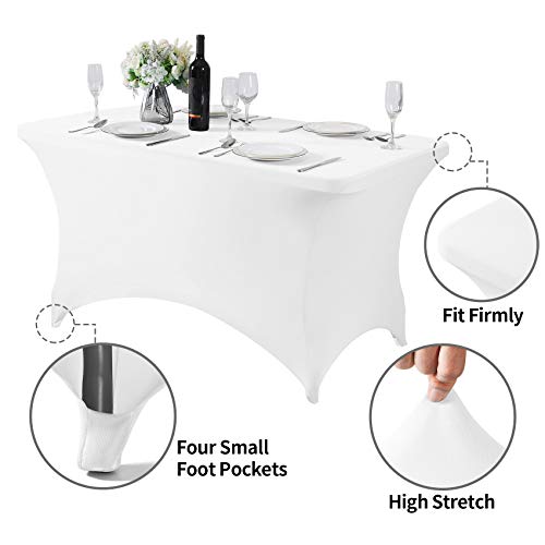 2Pack Spandex Table Cover for 4FT or 6ft or 8ft Table Universal Fitted Stretch Tablecloth for Party (2 Count)