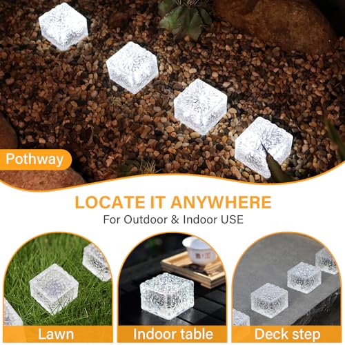 Solar Brick Lights Outdoor Solar Lights Outdoor Waterproof Patio (6 Count)