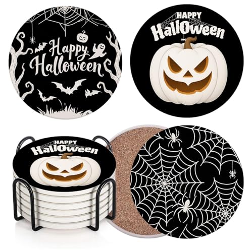 Happy Halloween Coasters for Drinks (6 Count)