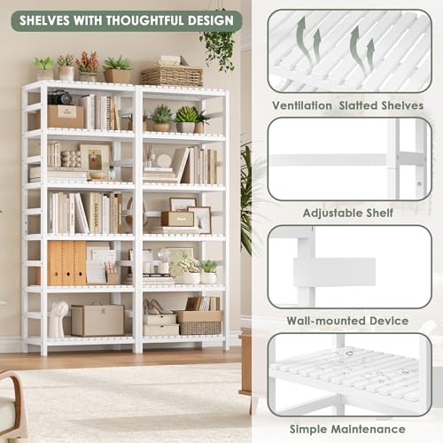 6 Tier Bamboo Shelf with Adjustable Shelves