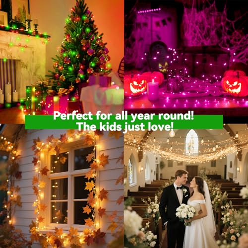 130FT Color Changing Led Fairy Lights Plug in with Remote