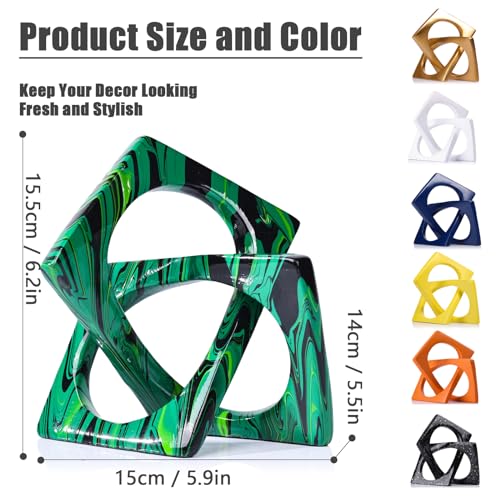 Emerald Green Knot Statue for Coffee Table Centerpiece Decor