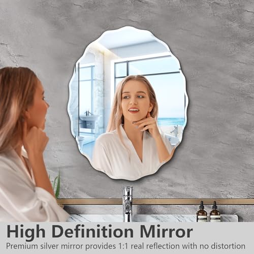 20x28 Inch Frameless Oval Wall Mirror for Bathroom Sink
