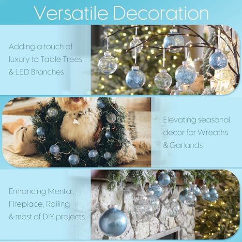 48 Pack Assorted Clear Christmas Ball Ornaments (48 Count)