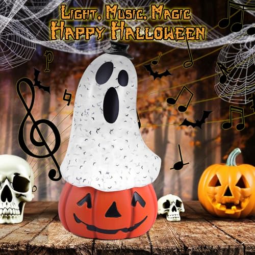 Halloween Snow Globe Lantern with Ghost and Pumpkin