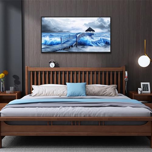 Black Framed Canvas Wall Art For Living Room Wall Decor For Bedroom Office Wall Decoration Ocean Landscape Paintings Black And White Pictures Artwork Room Aesthetic Home Decor 20x40 In