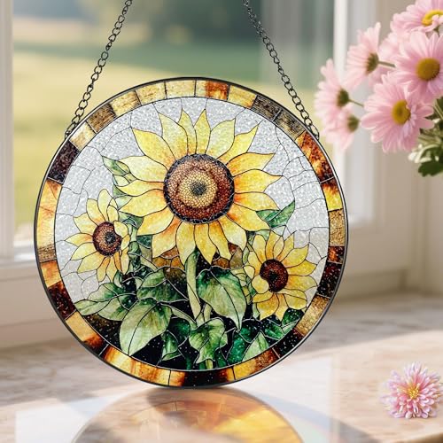 Sunflower Stained Glass Suncatcher
