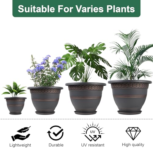 16 Inch Outdoor Planters (4 Count)